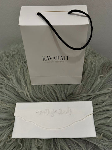 Elegant Personalized Light Cream Embroidered  Envelope