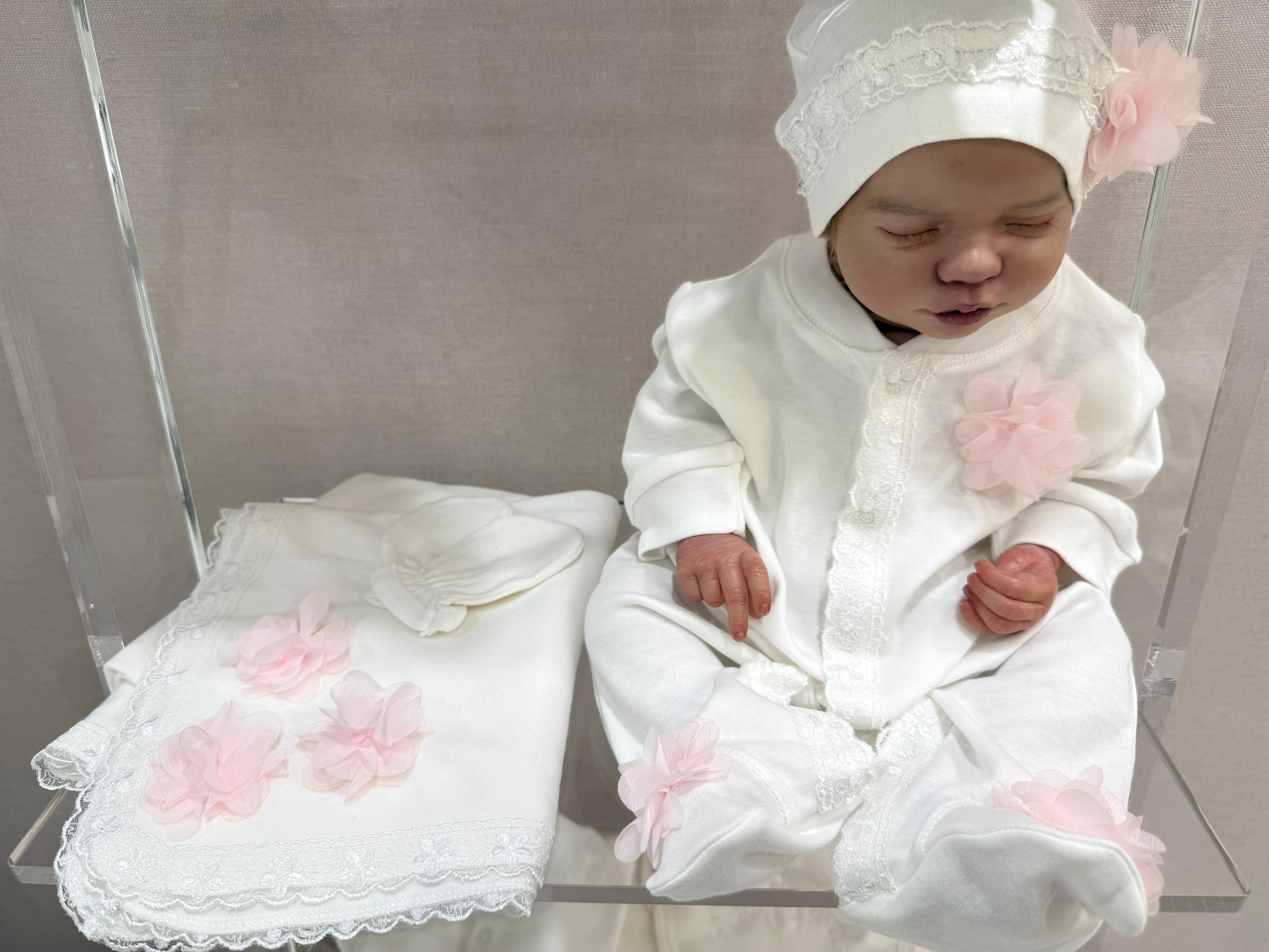 Pink Floral Newborn Set (4 Pieces)