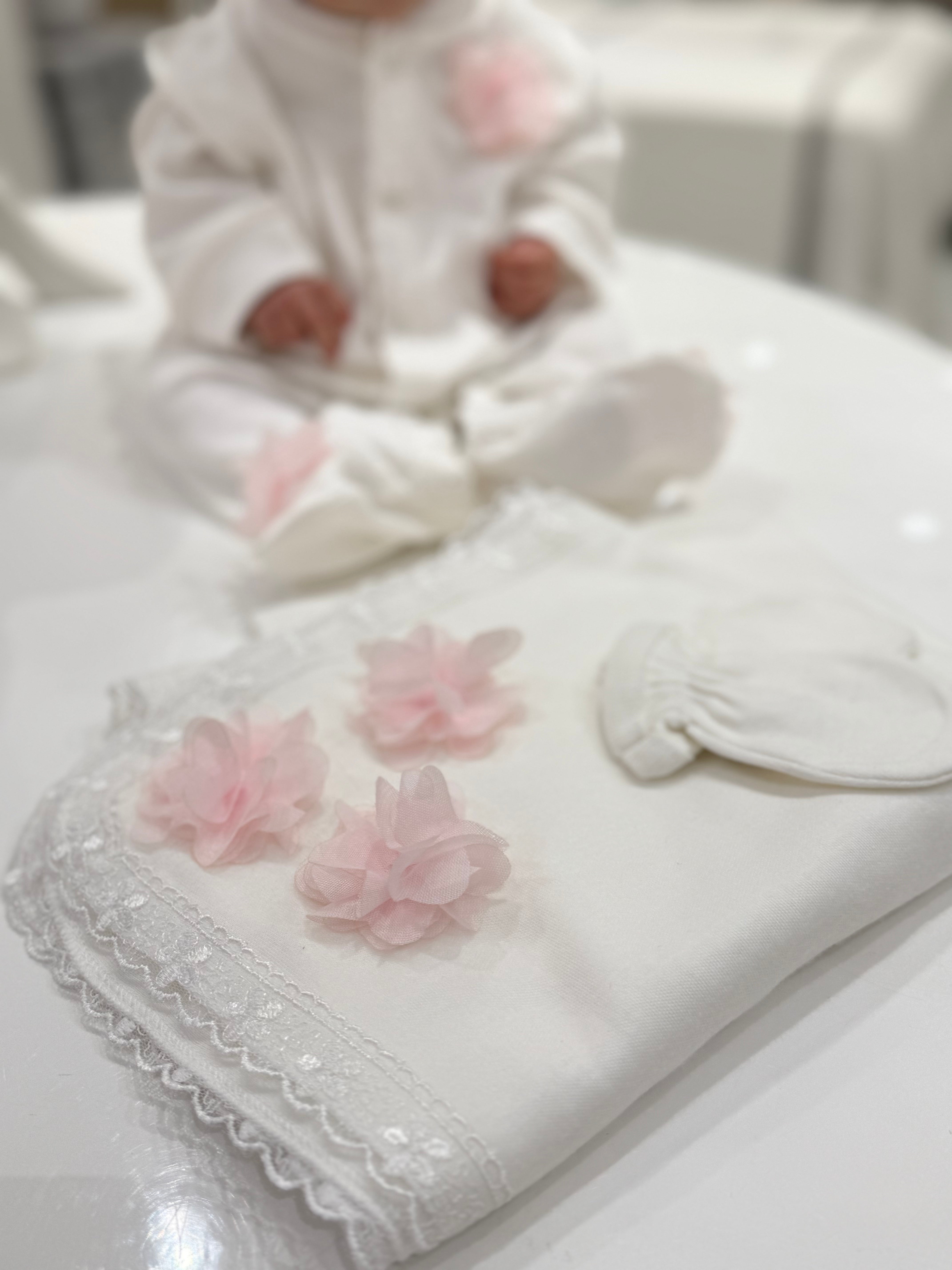 Pink Floral Newborn Set (4 Pieces)