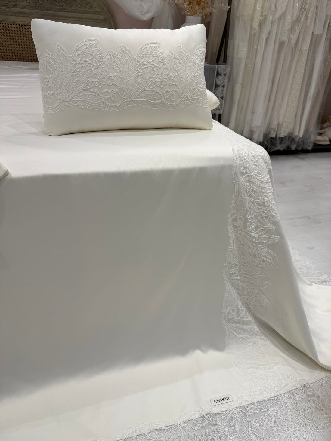 Delicate Cotton Cover with Off white Lace