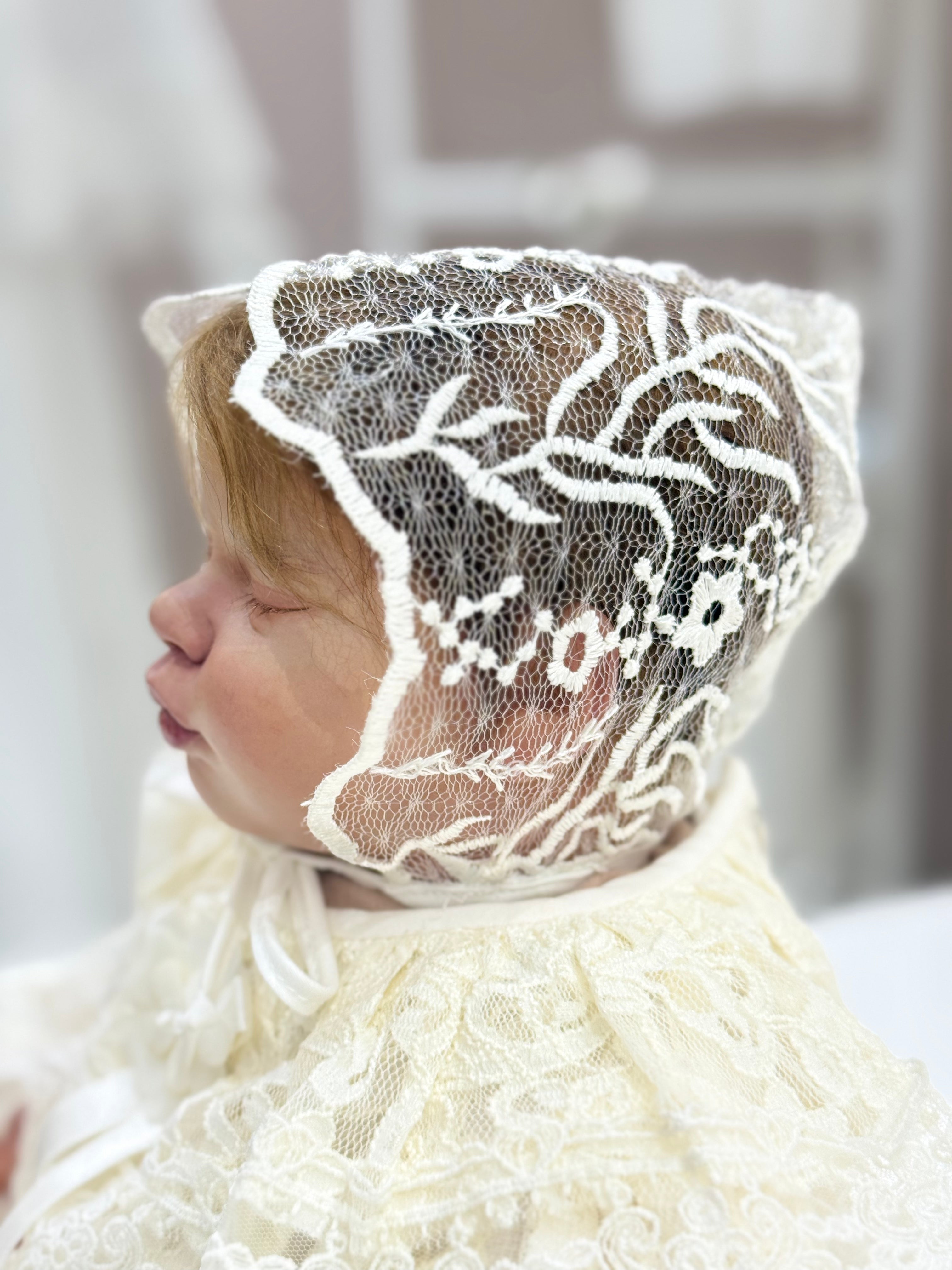 Elegant Embroidered Lace Cap
