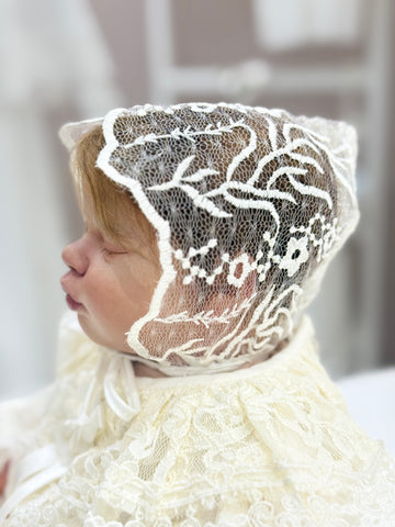 Elegant Embroidered Lace Cap