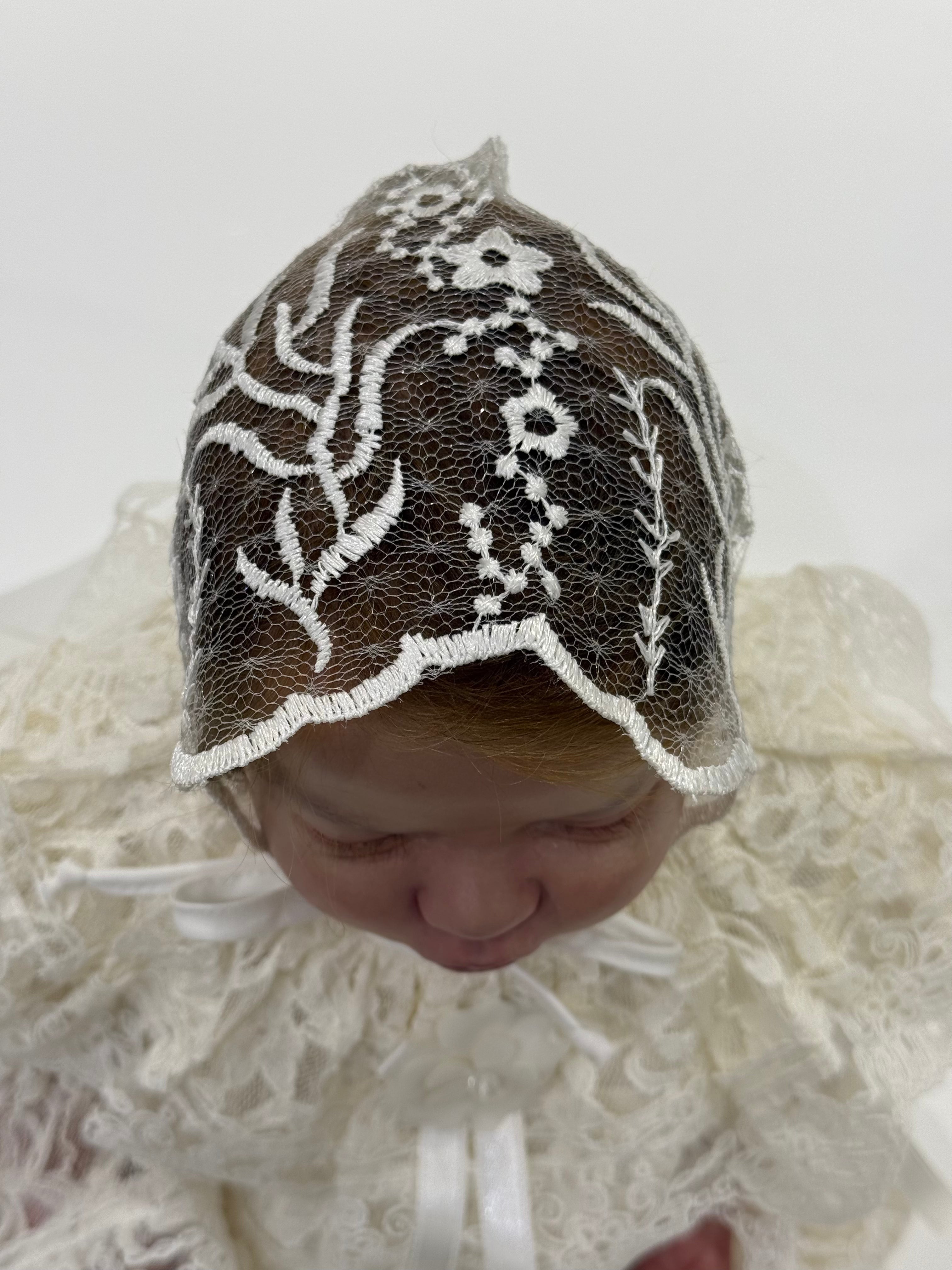 Elegant Embroidered Lace Cap