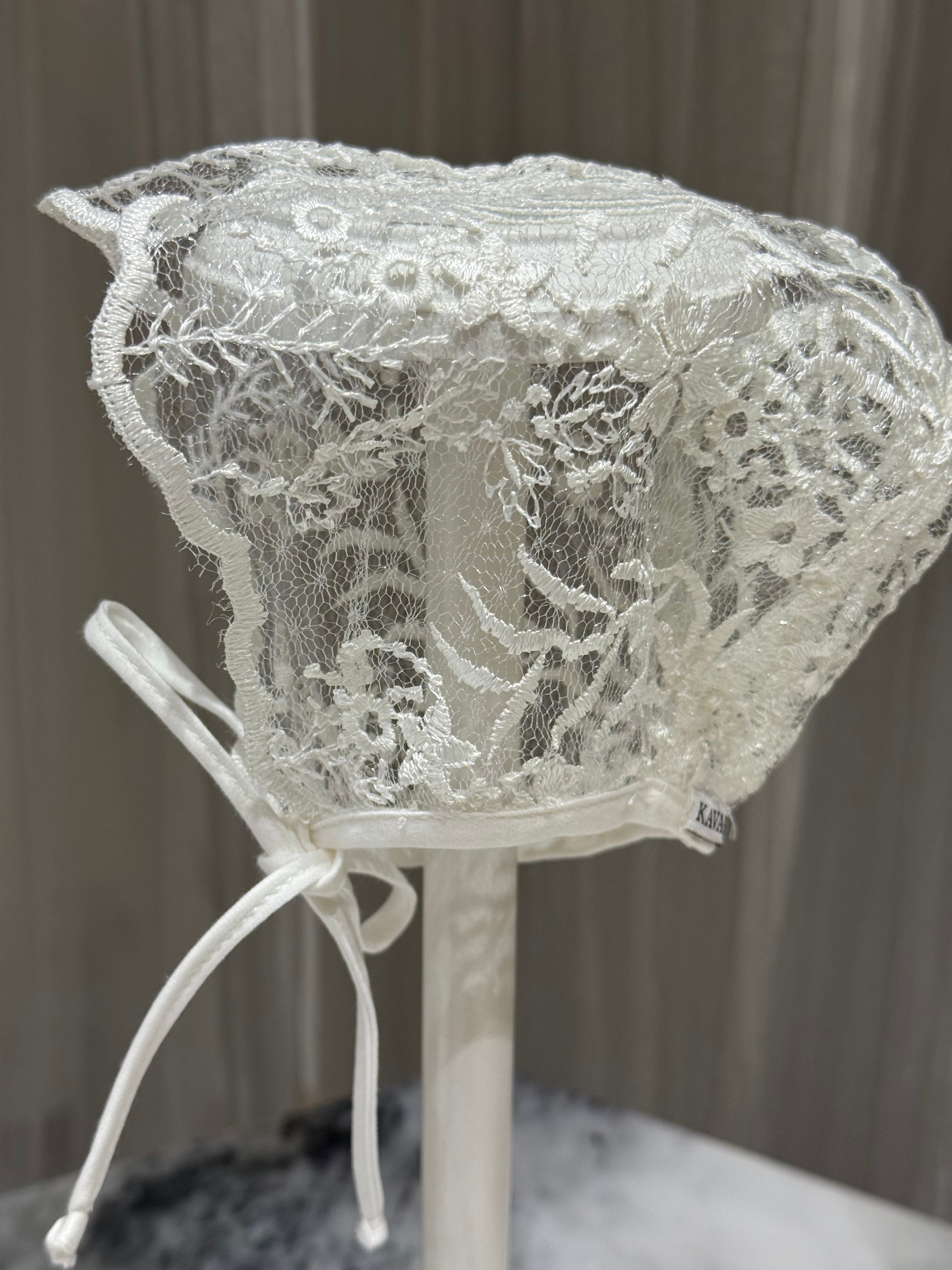 Elegant Embroidered Lace Cap