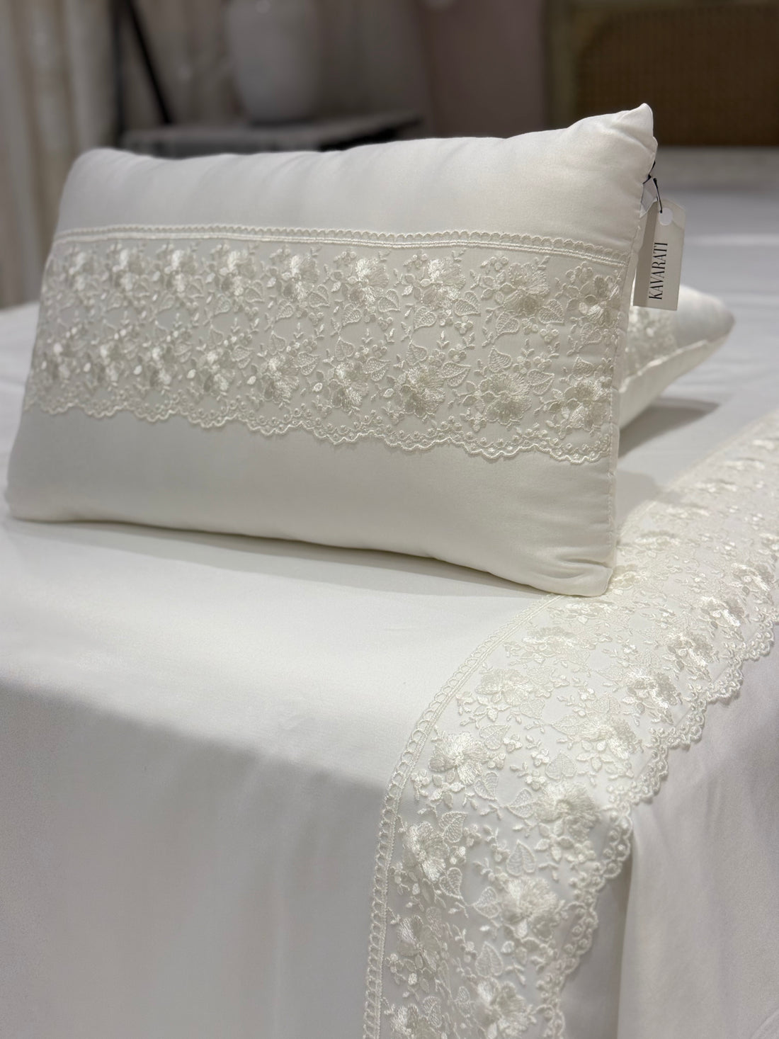 Luxury Cotton Cover with Elegant Embroidered Lace