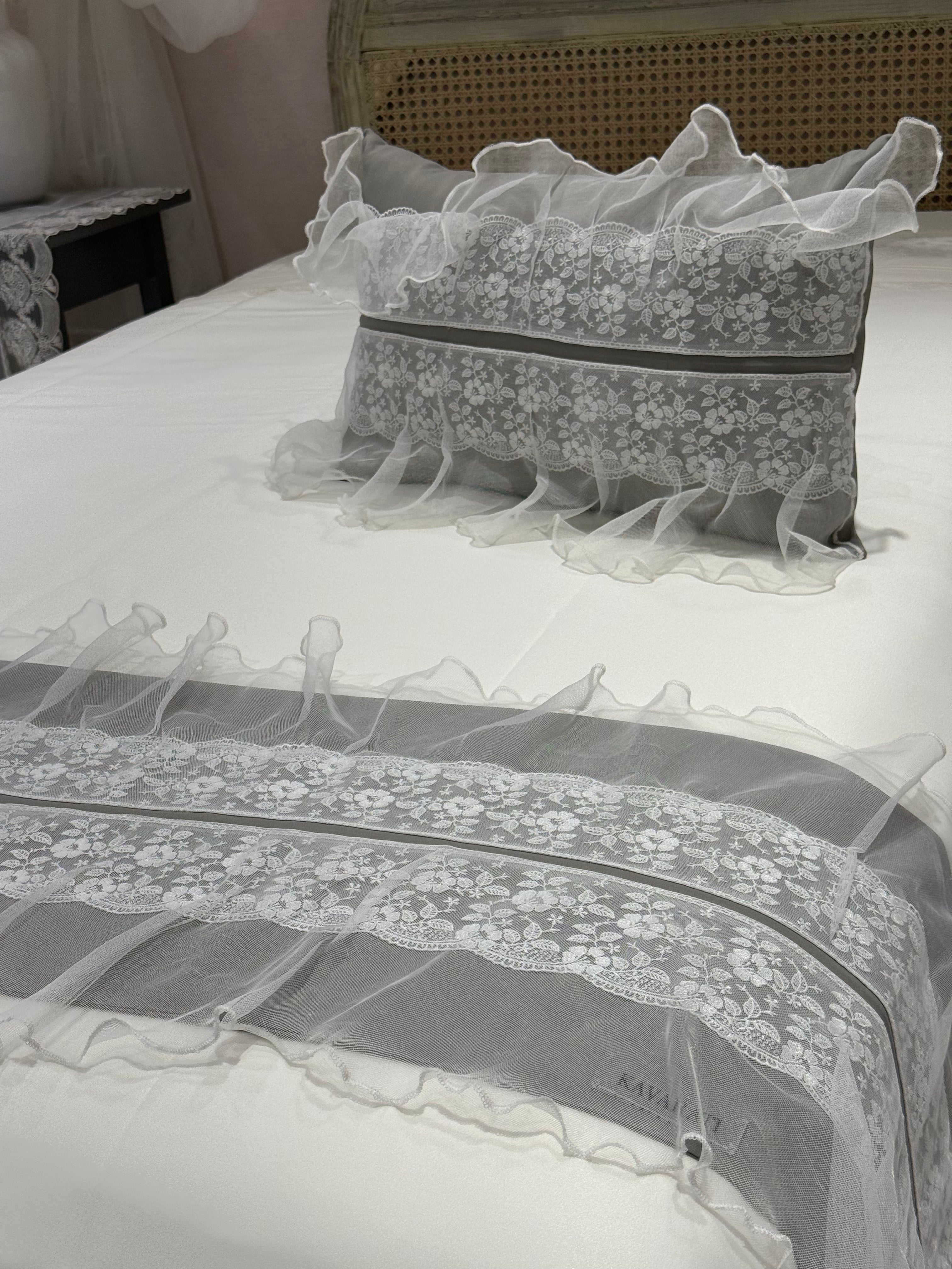 Elegant Ruffled Bed Throw