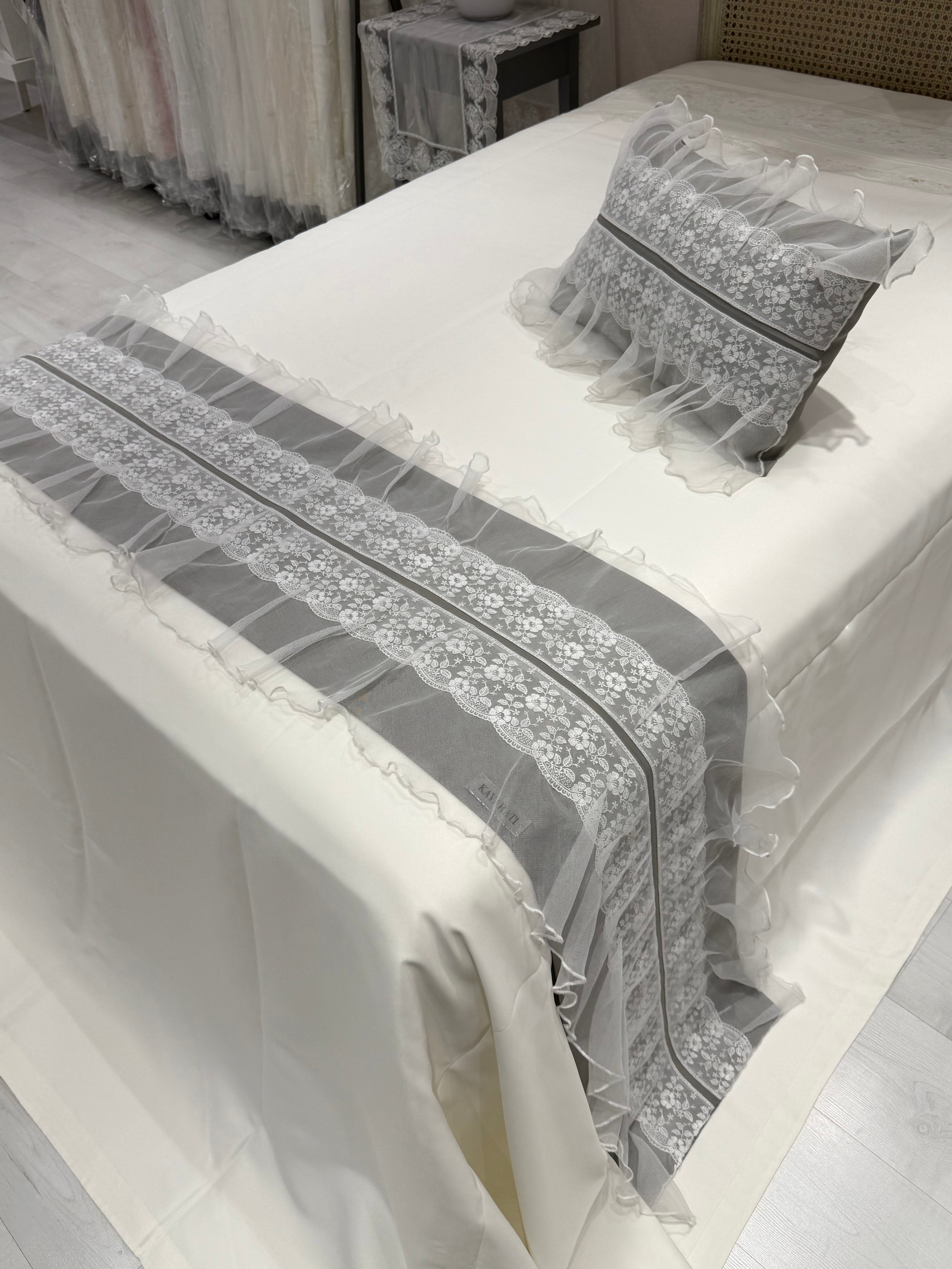 Elegant Ruffled Bed Throw