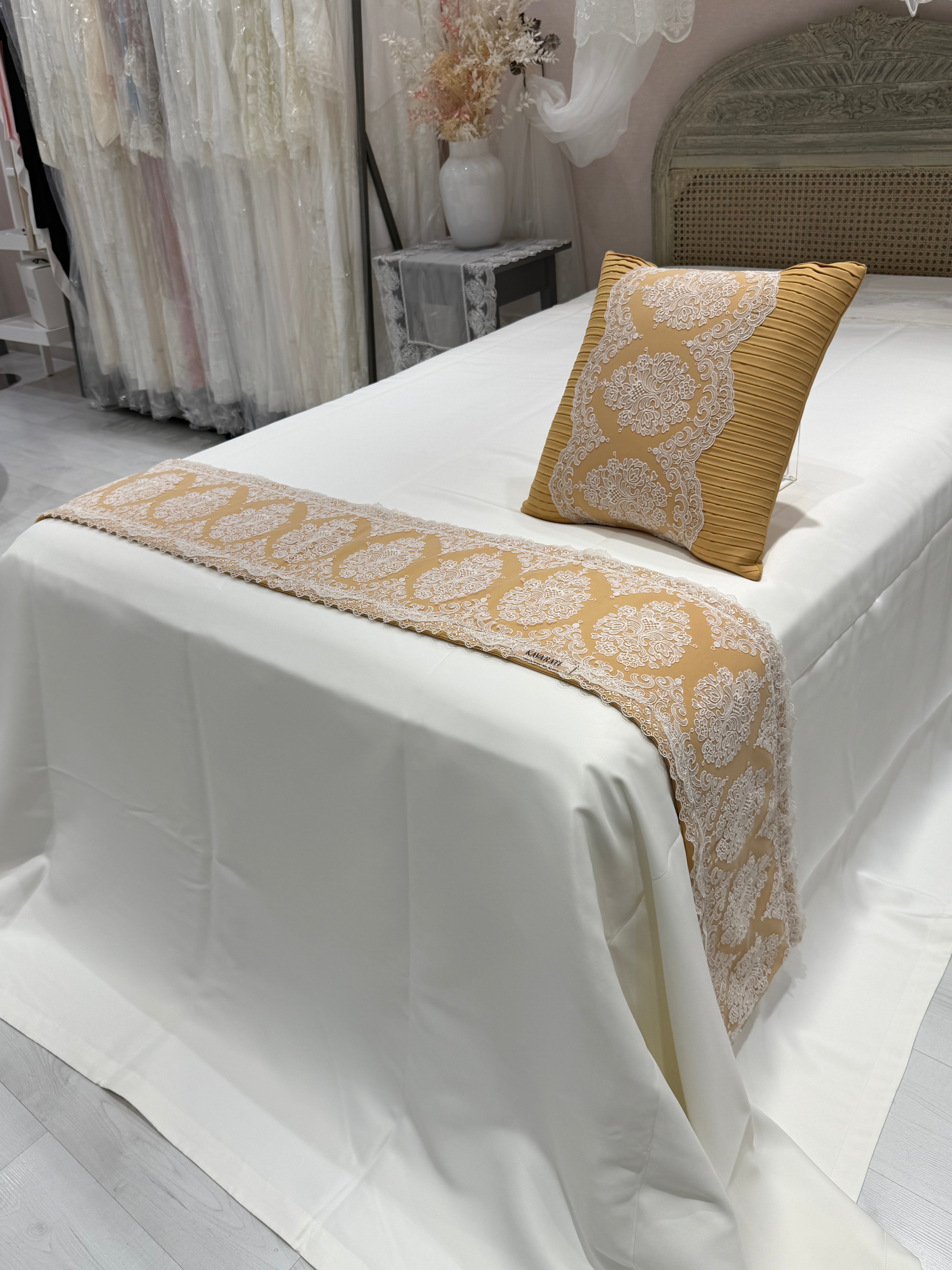 Classic Mustard Yellow Bed Throw