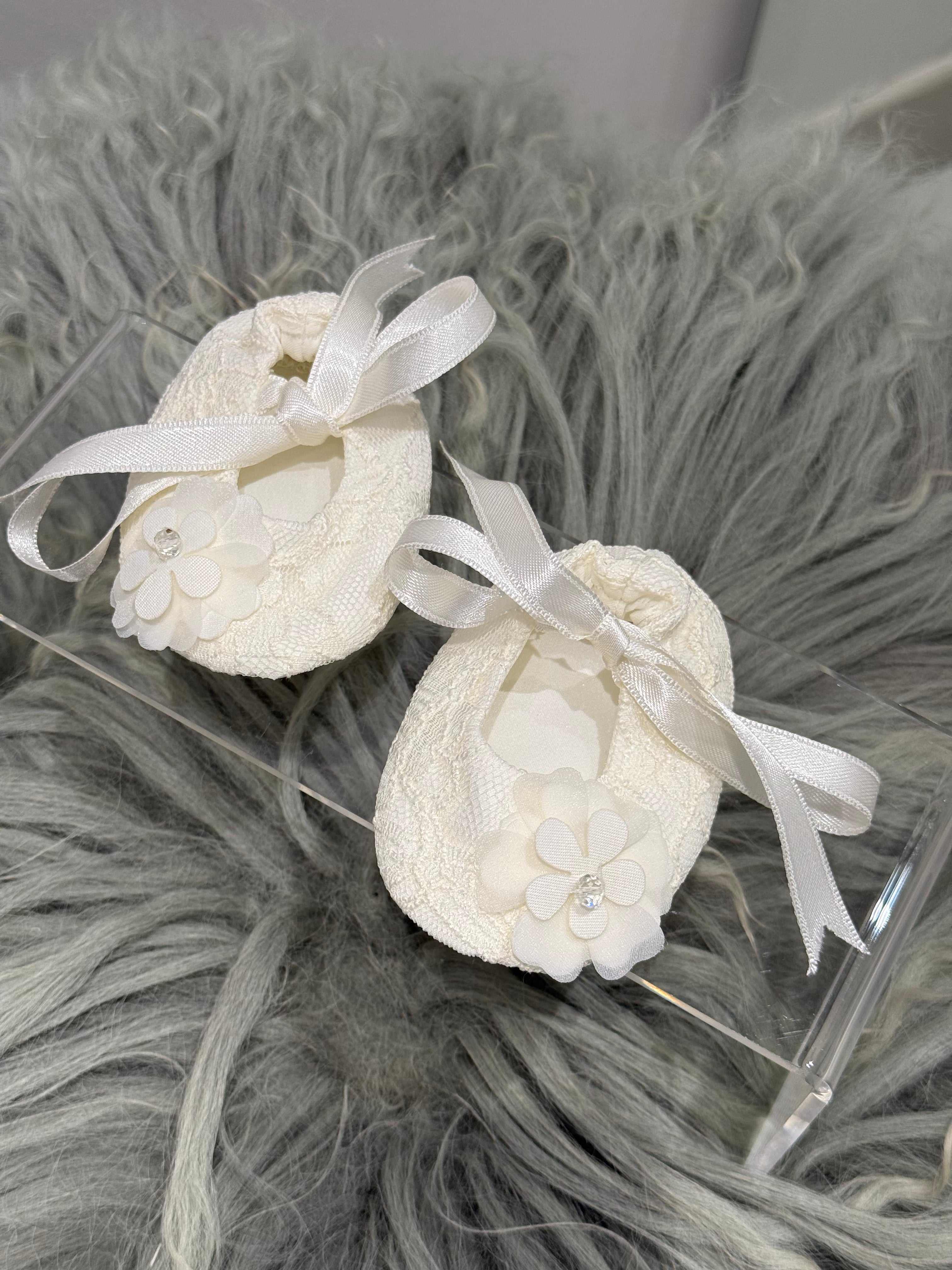 Delicate Lace Booties for Newborns