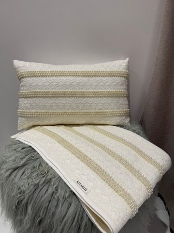 Refined Bed Throw with Pearl Accents