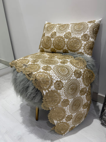 Golden guipure Throw