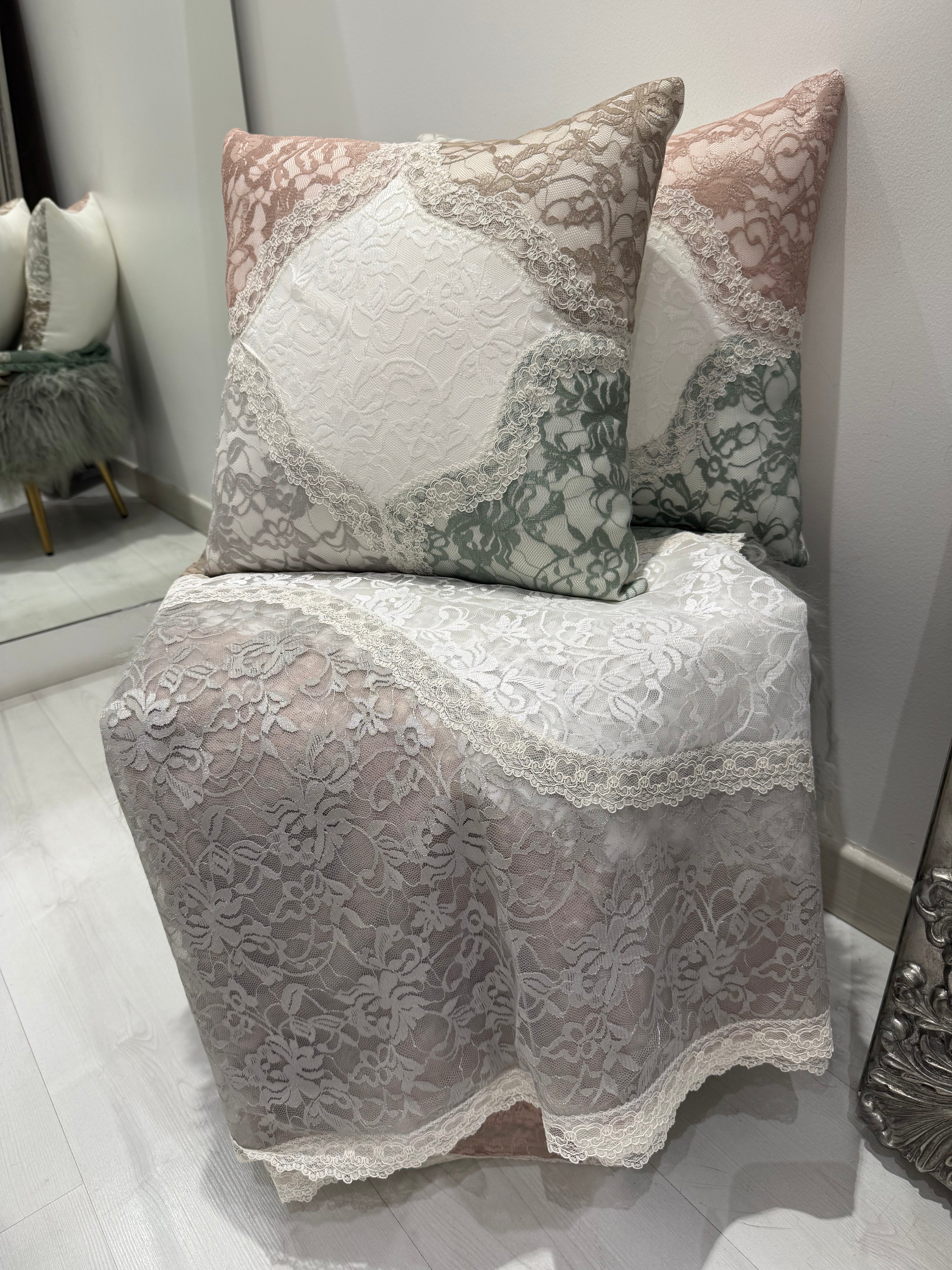Delicate Lace Luxury Bed Throw