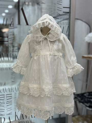 Delicate Cotton Baby Dress with Guipure