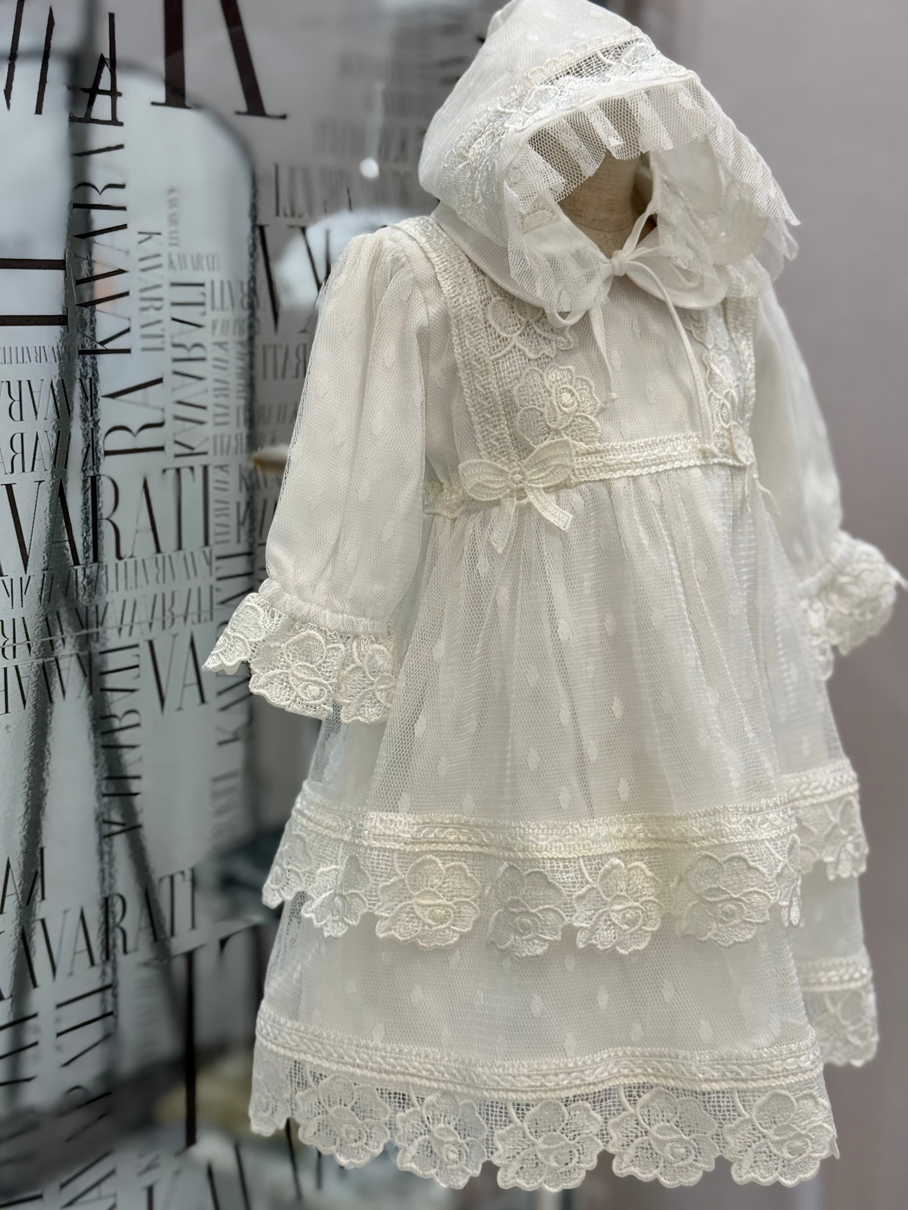 Delicate Cotton Baby Dress with Guipure