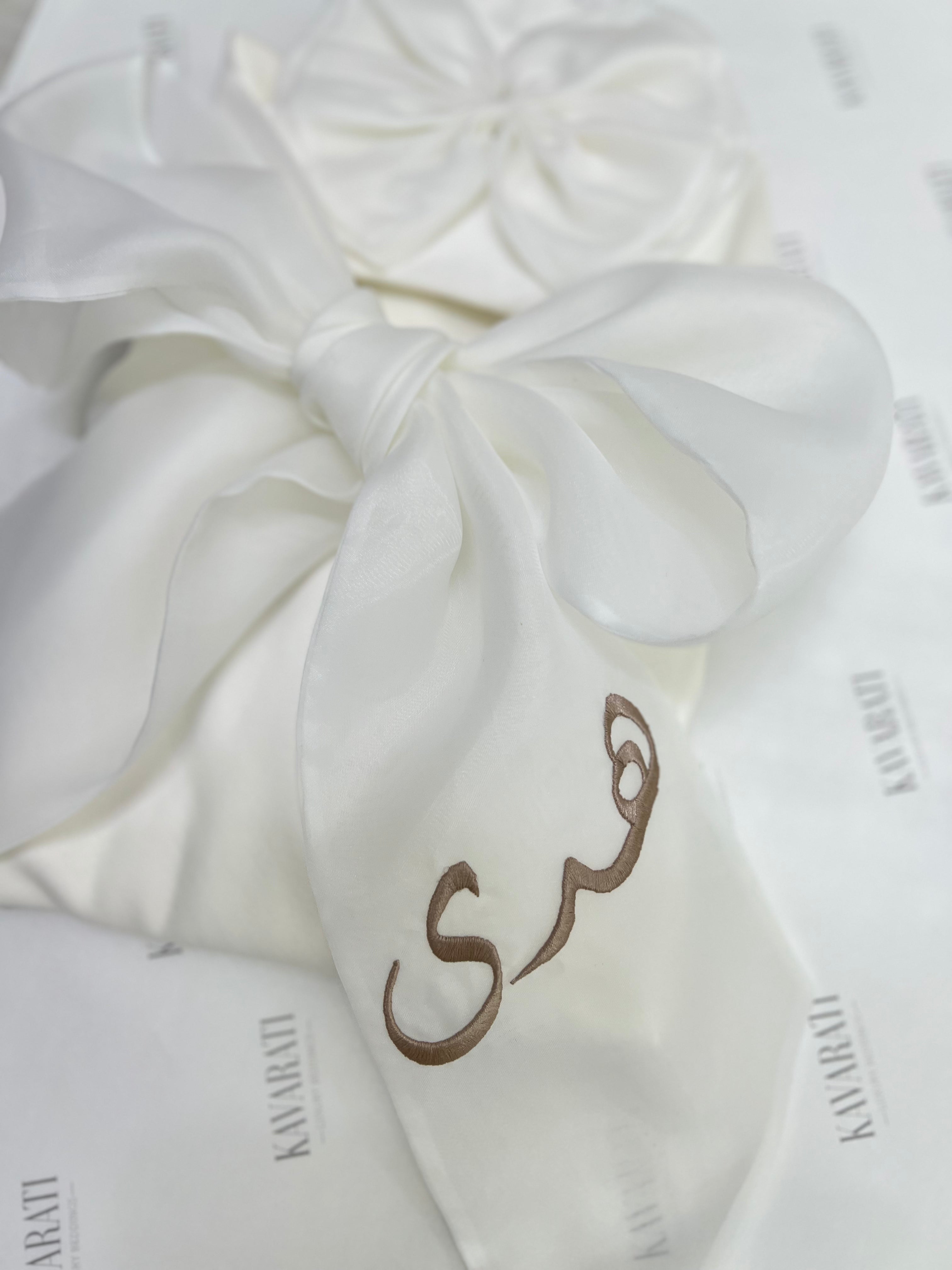 Elegant Cotton Swaddle & Matching Hat  with Bow(Embroidered with Baby’s Name)