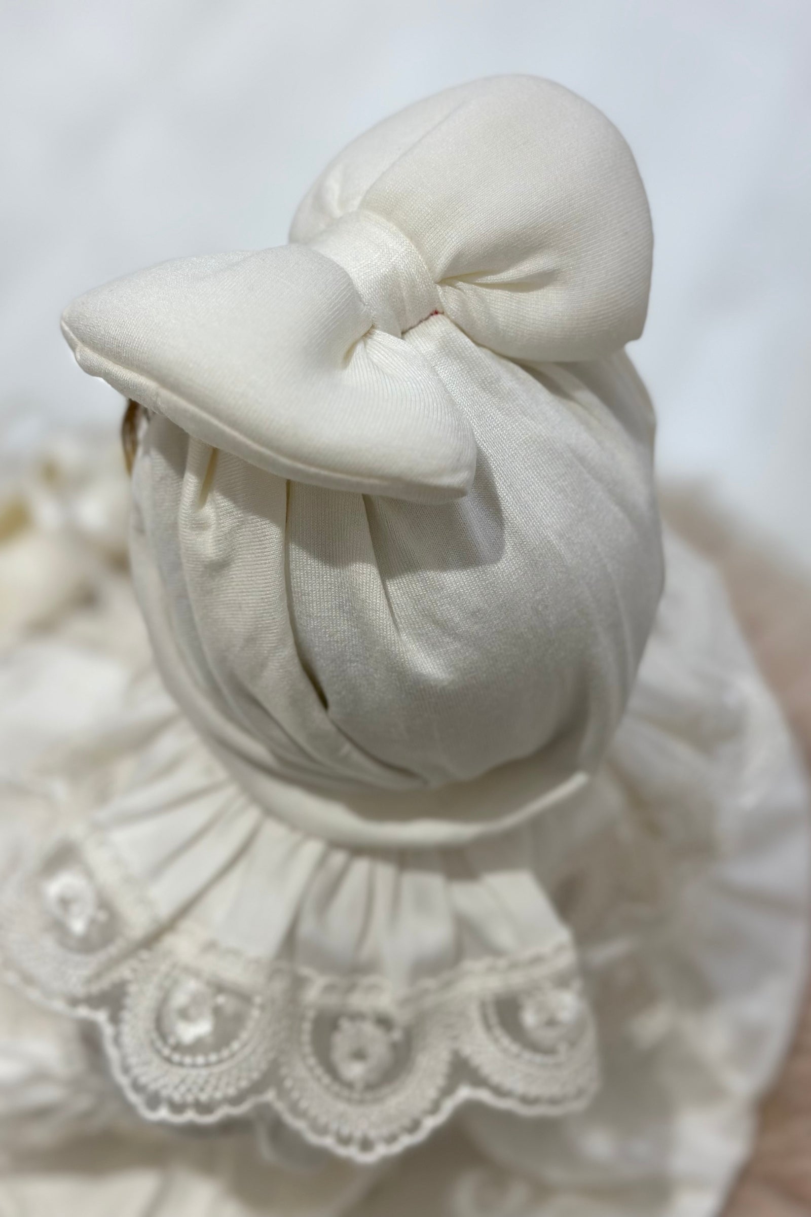 Soft Cotton Baby Cap (Turban Style) with Elegant Bow – Lightweight & Comfy