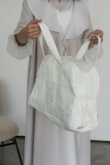 Elegant Embroidered Ivory Baby Changing Bag