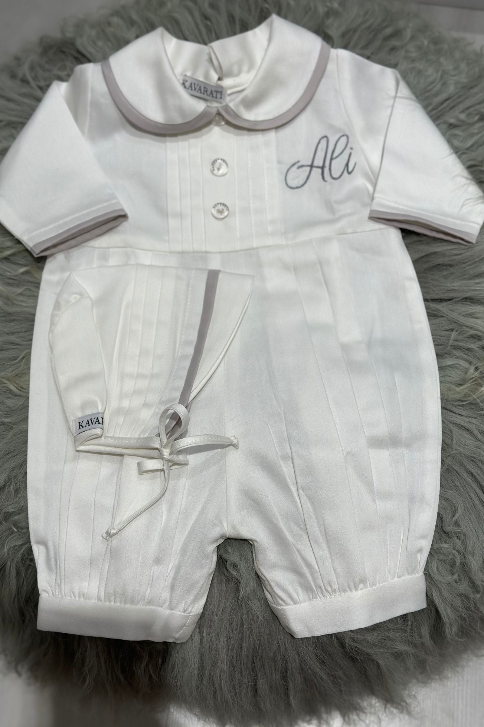 Pleated Cotton Overall with Embroidery