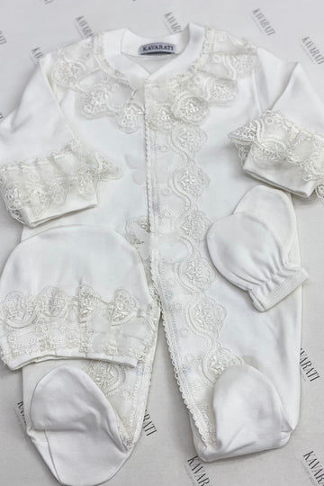 Luxury Baby Overall  And Cap Set with Butterfly
