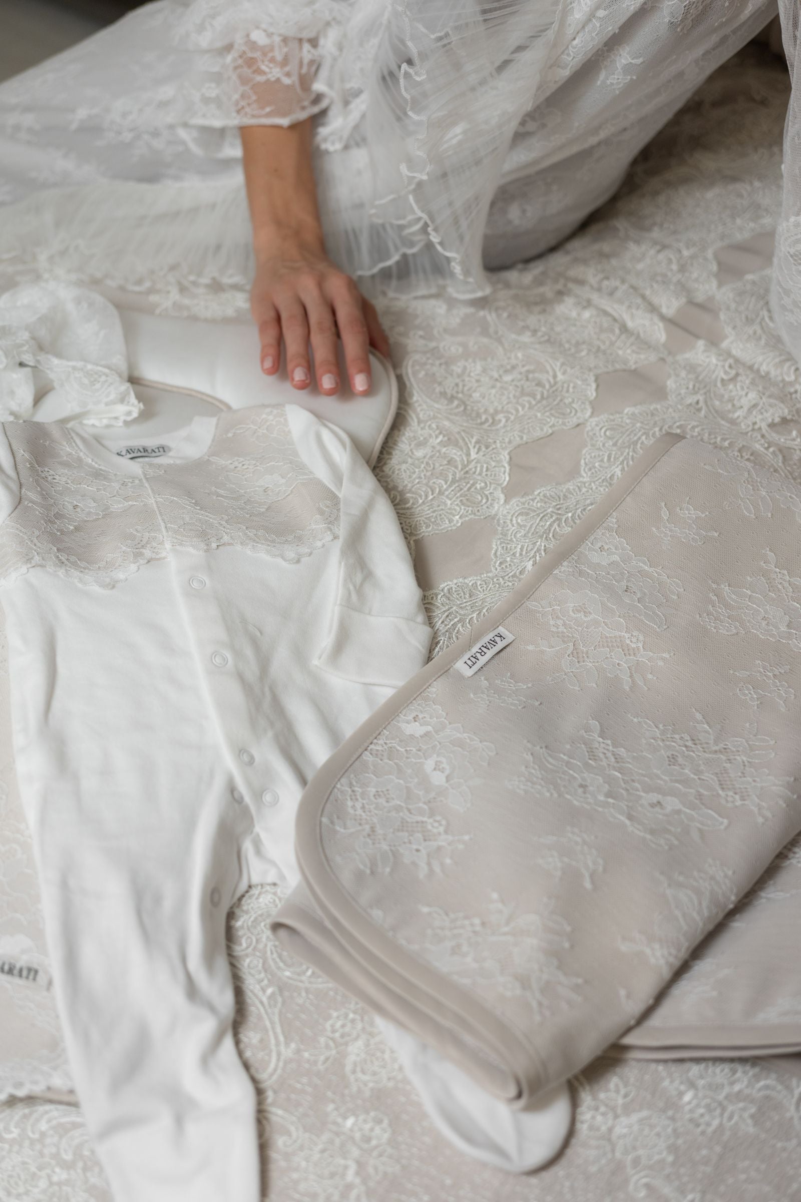 Luxury Newborn Gift Set – Pure White Cotton with Soft Lace Finish