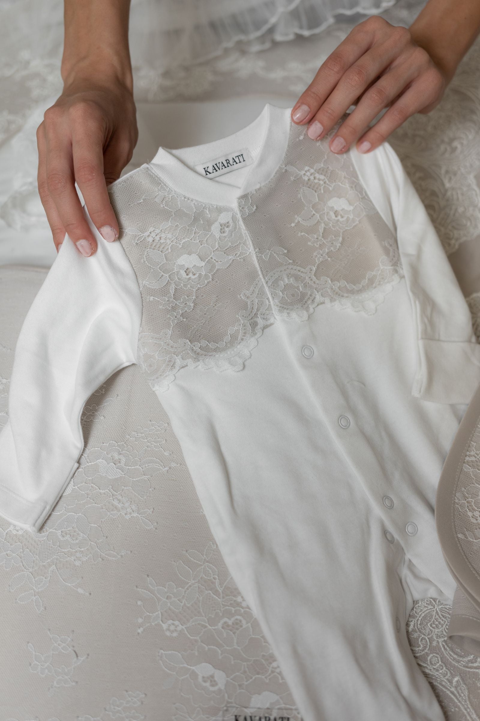 Luxury Newborn Gift Set – Pure White Cotton with Soft Lace Finish