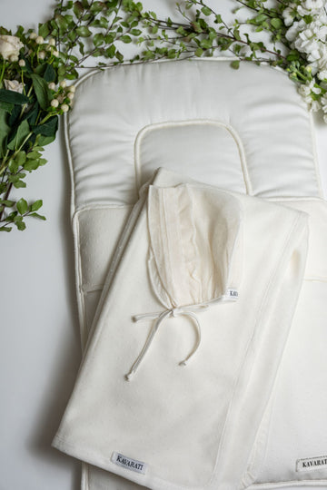 Elegant 3 Piece Light Cream Baby Set