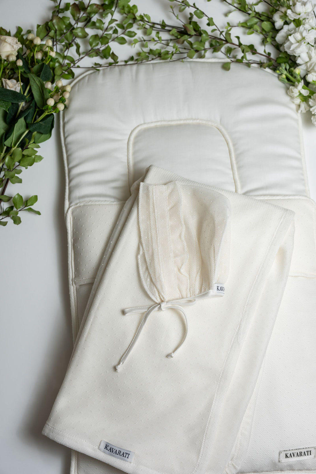 Ivory Newborn Swaddle Set – Luxury Cotton with Bonnet & Sleeping Bag