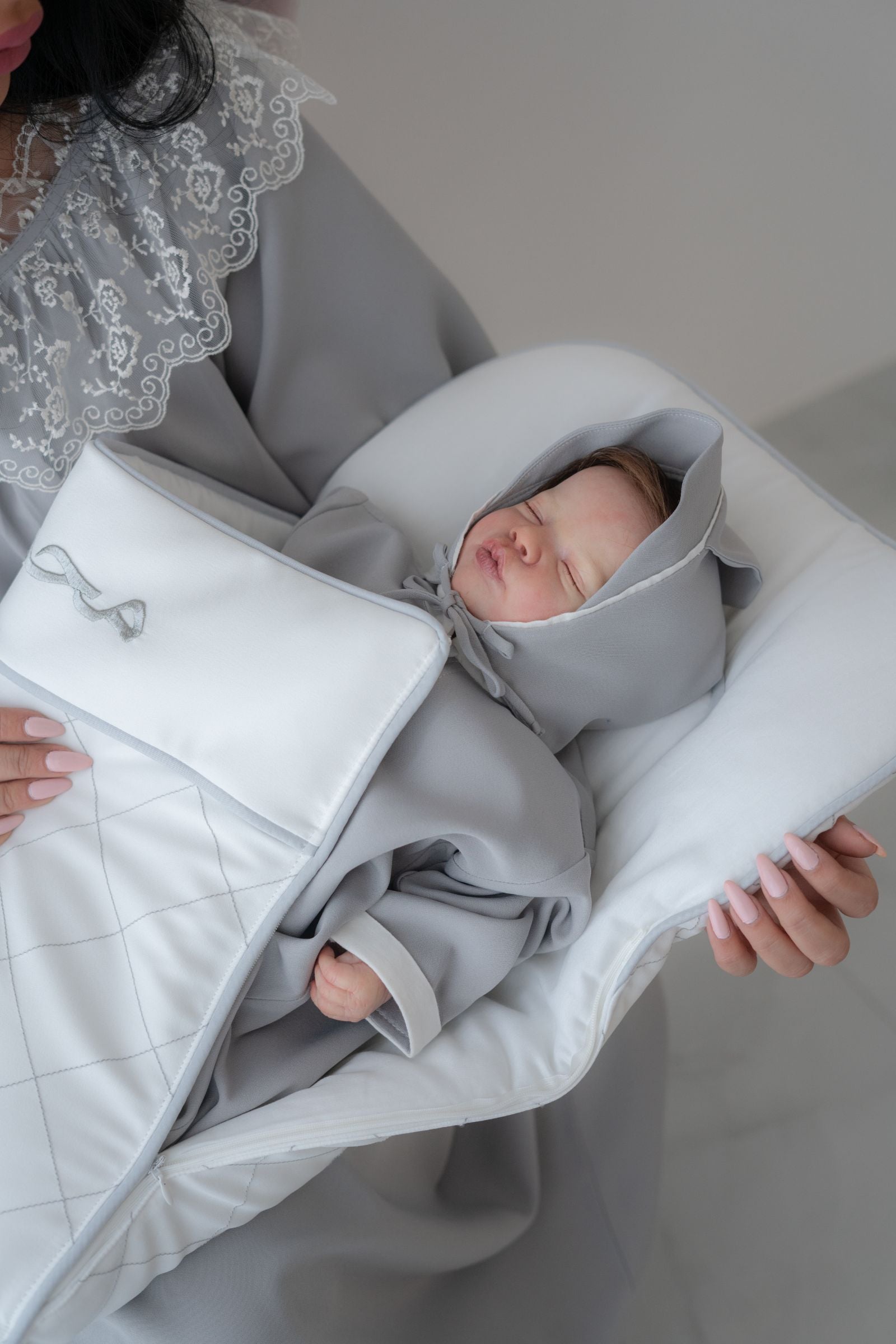 Hand-Embroidered Newborn Sleeping Bag