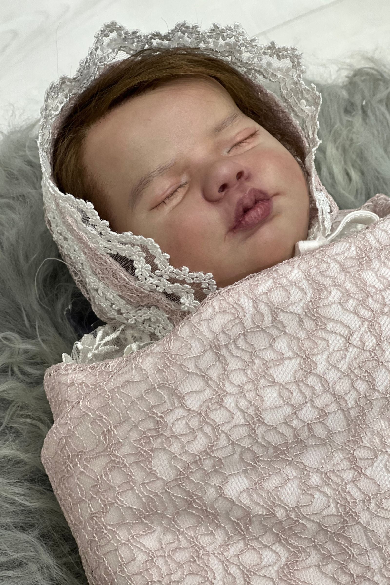 Victorian  Newborn Swaddle Set with Matching Cap