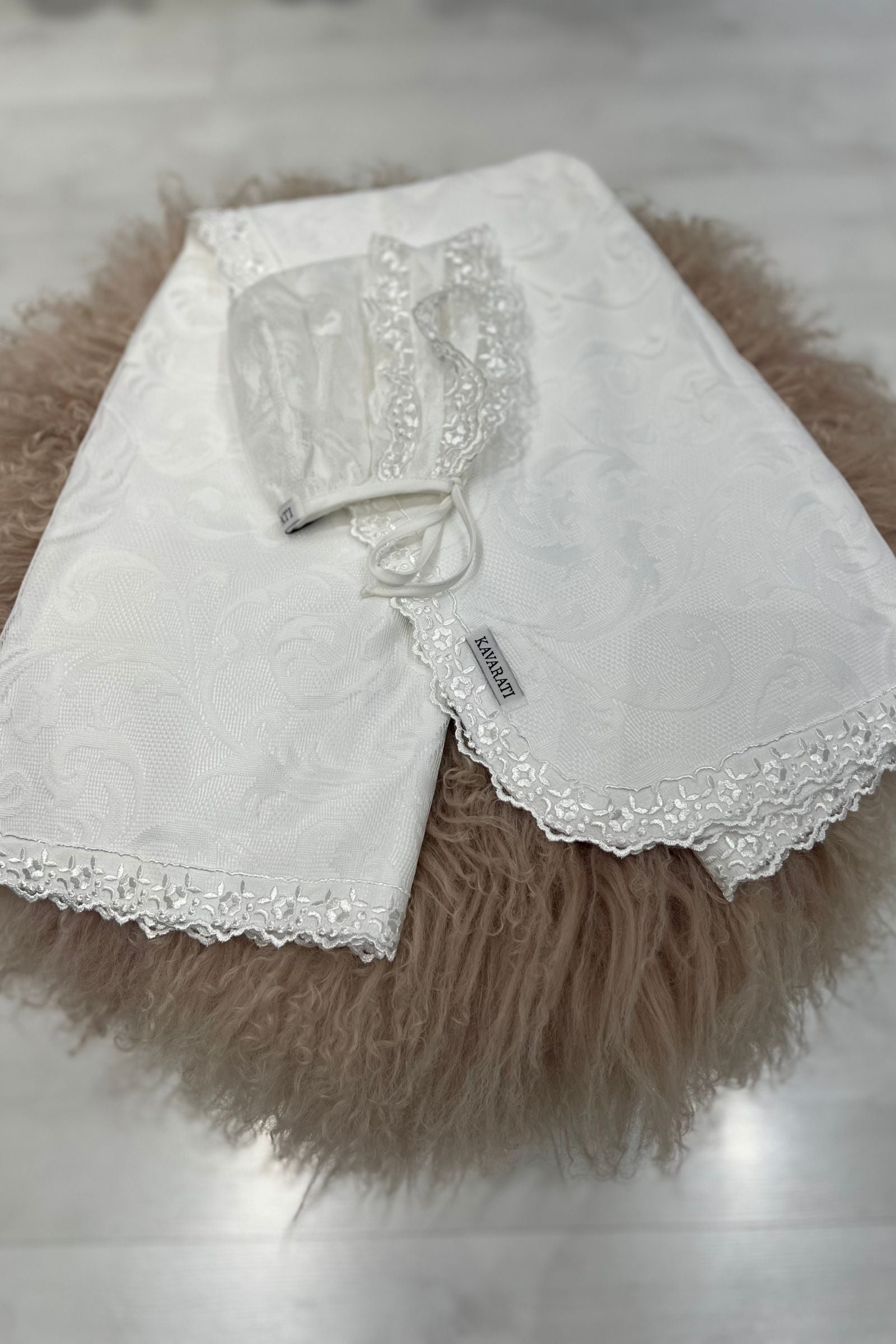 Victorian  Newborn Swaddle Set with Matching Cap