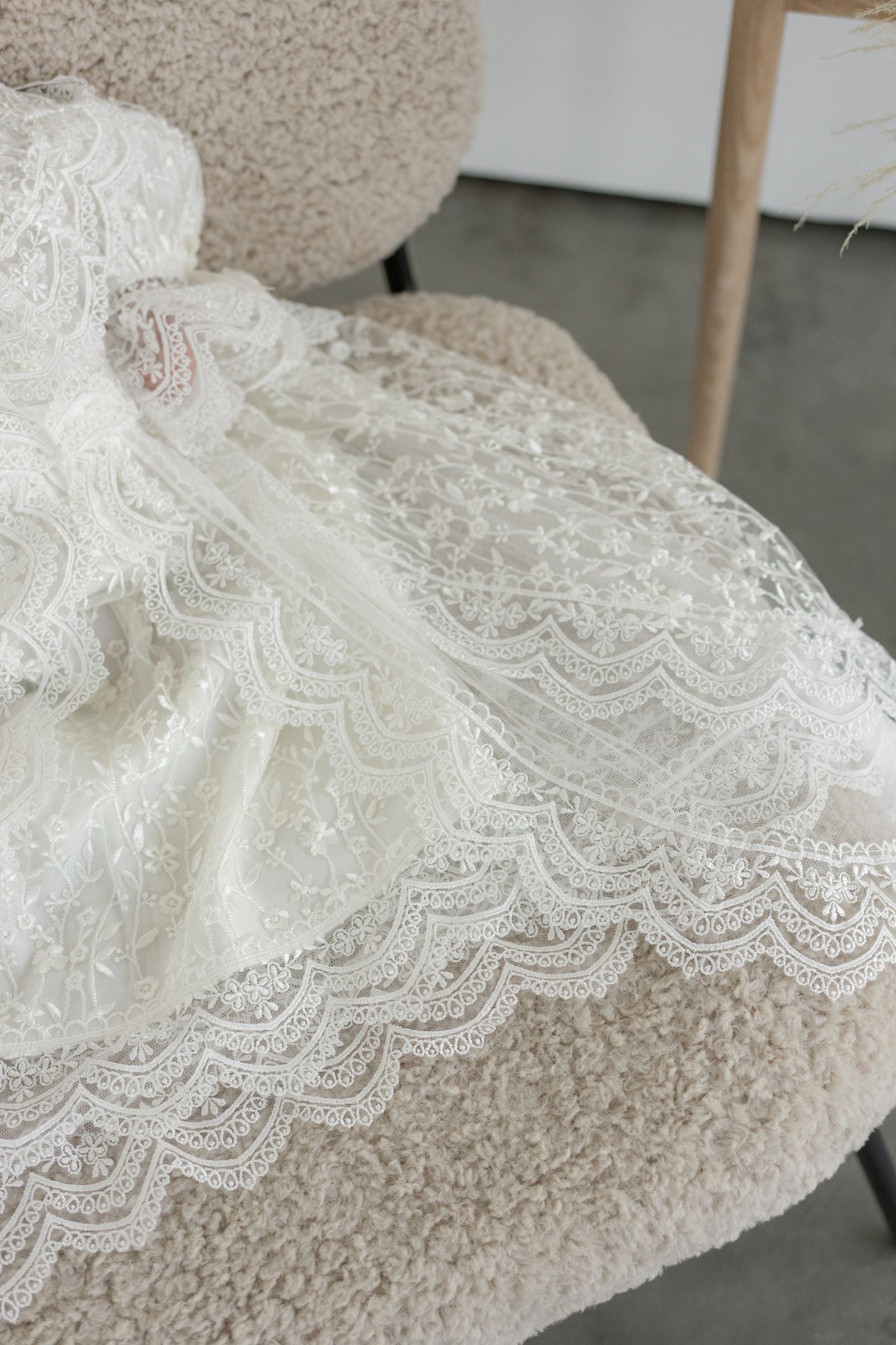 Victorian Inspired Baby Gown with Lace