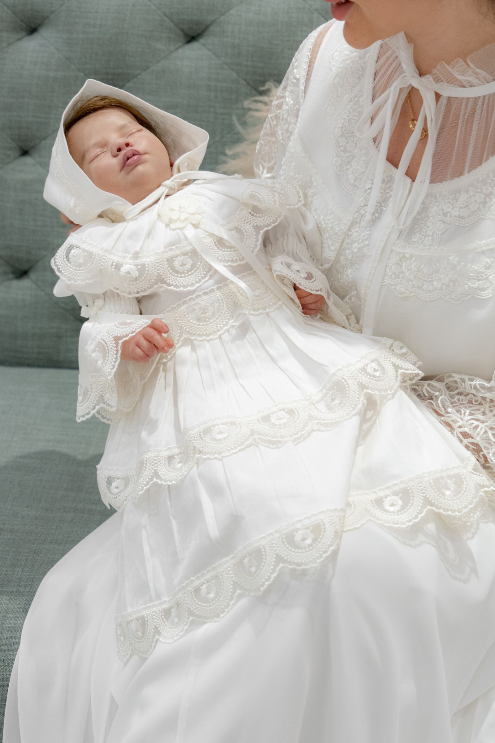 Elegant Cotton Baby Dress with Lace