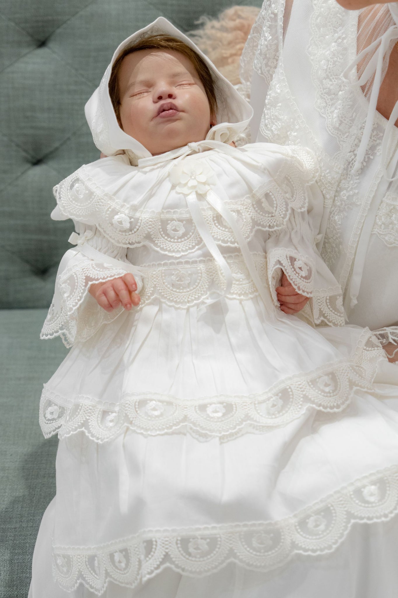 Elegant Cotton Baby Dress with Lace