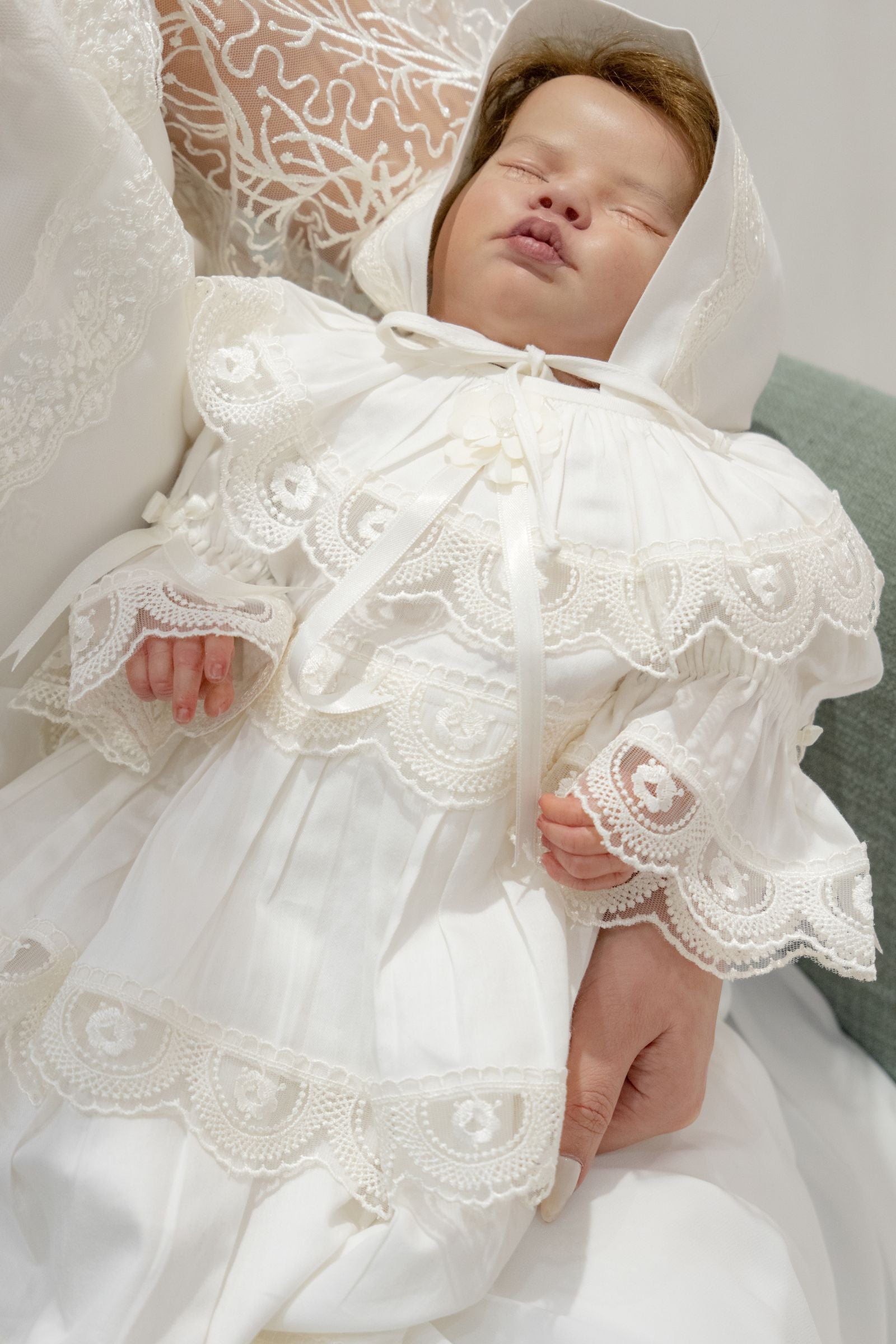Elegant Cotton Baby Dress with Lace