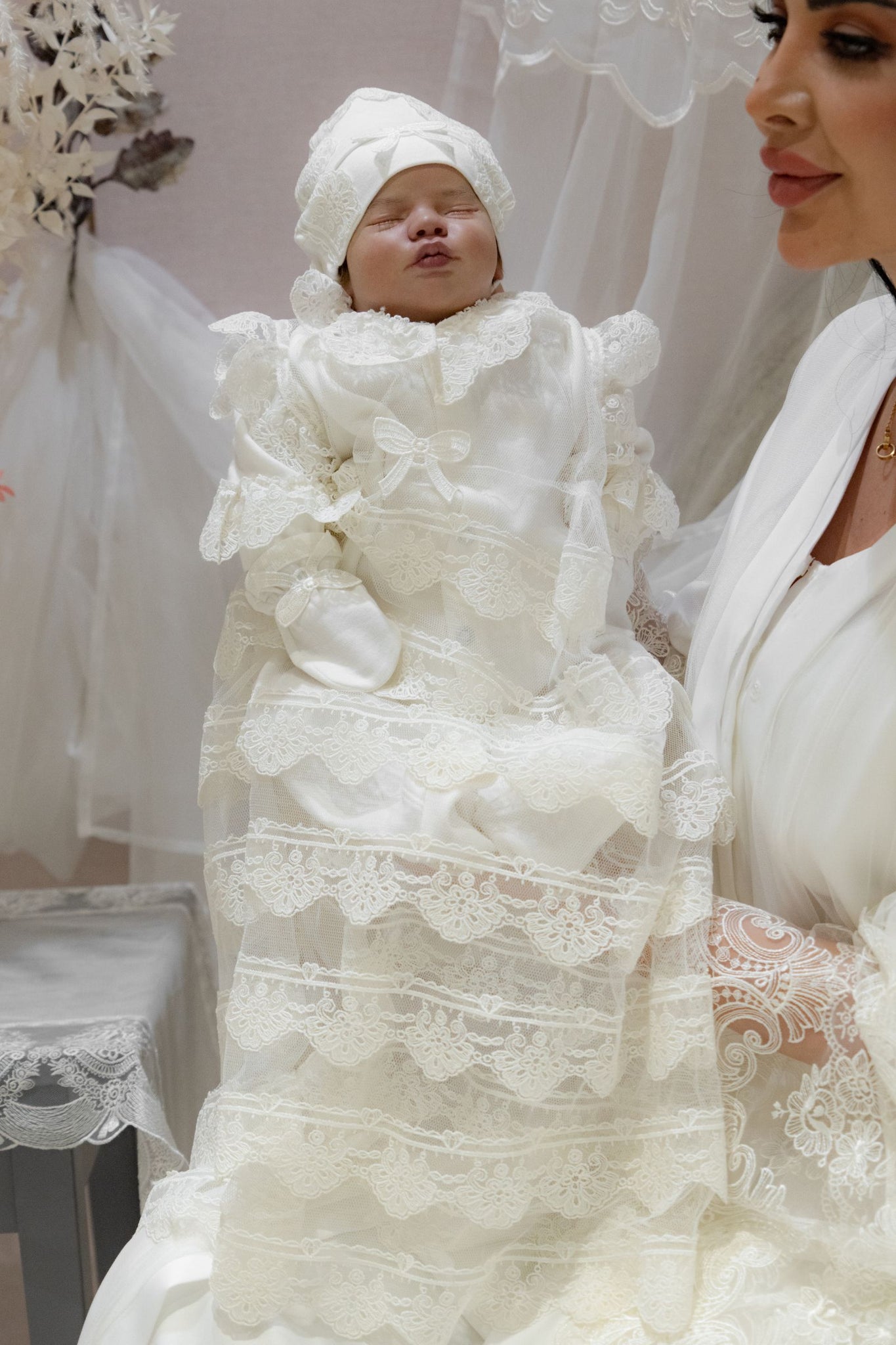 Victorian Baby Dress with Layered Lace