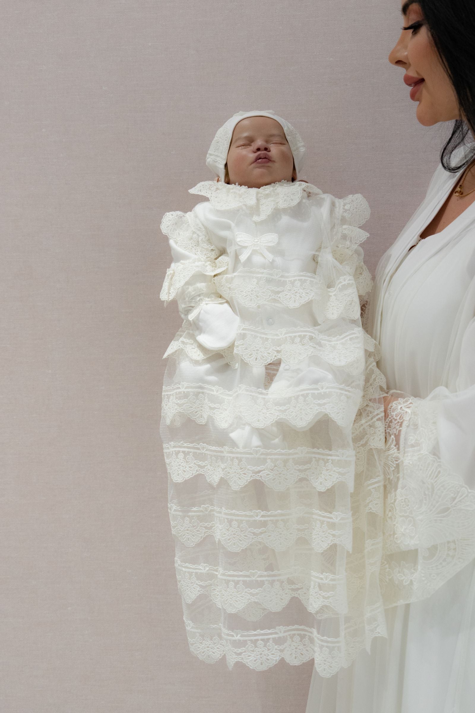 Victorian Baby Dress with Layered Lace
