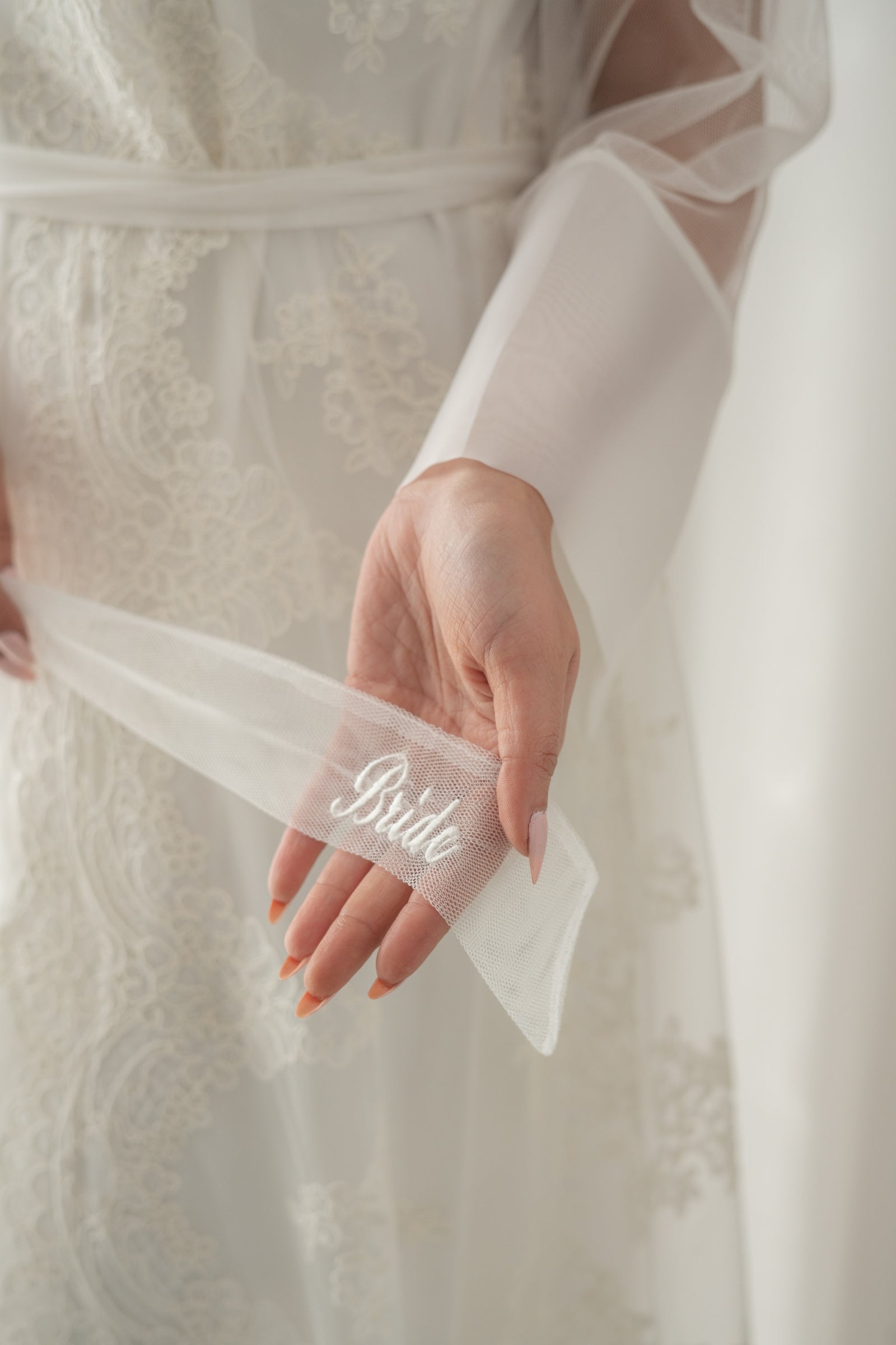 Luxurious and Elegant Bridal Lace Robe