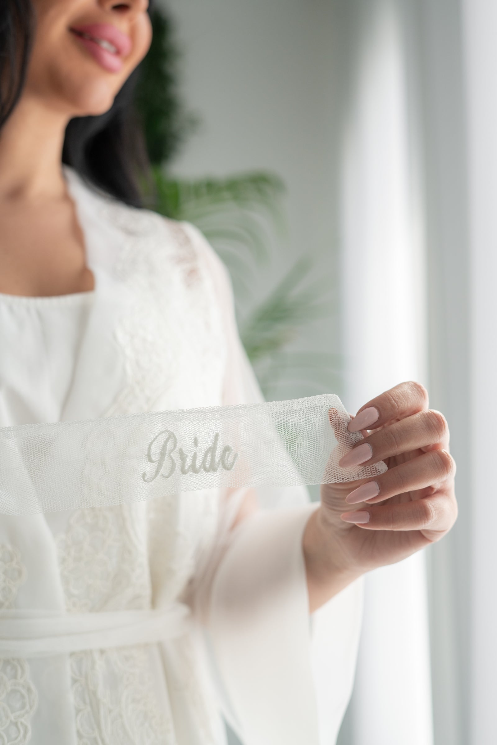 Luxurious and Elegant Bridal Lace Robe