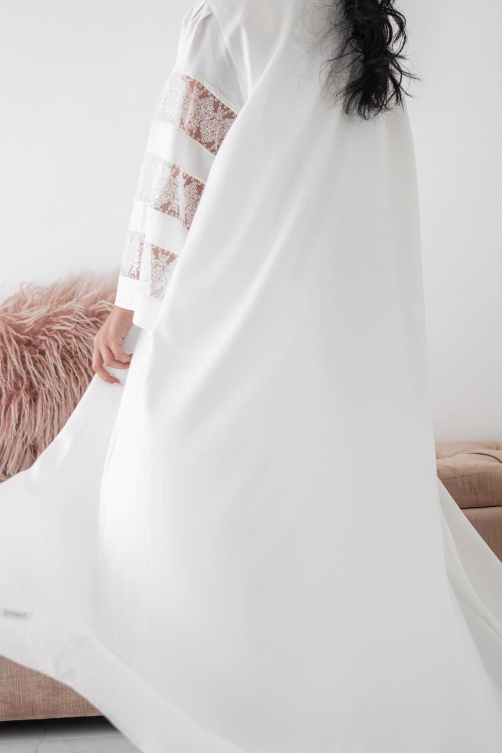 Luxury High Collar Robe and Sleeveless Dress