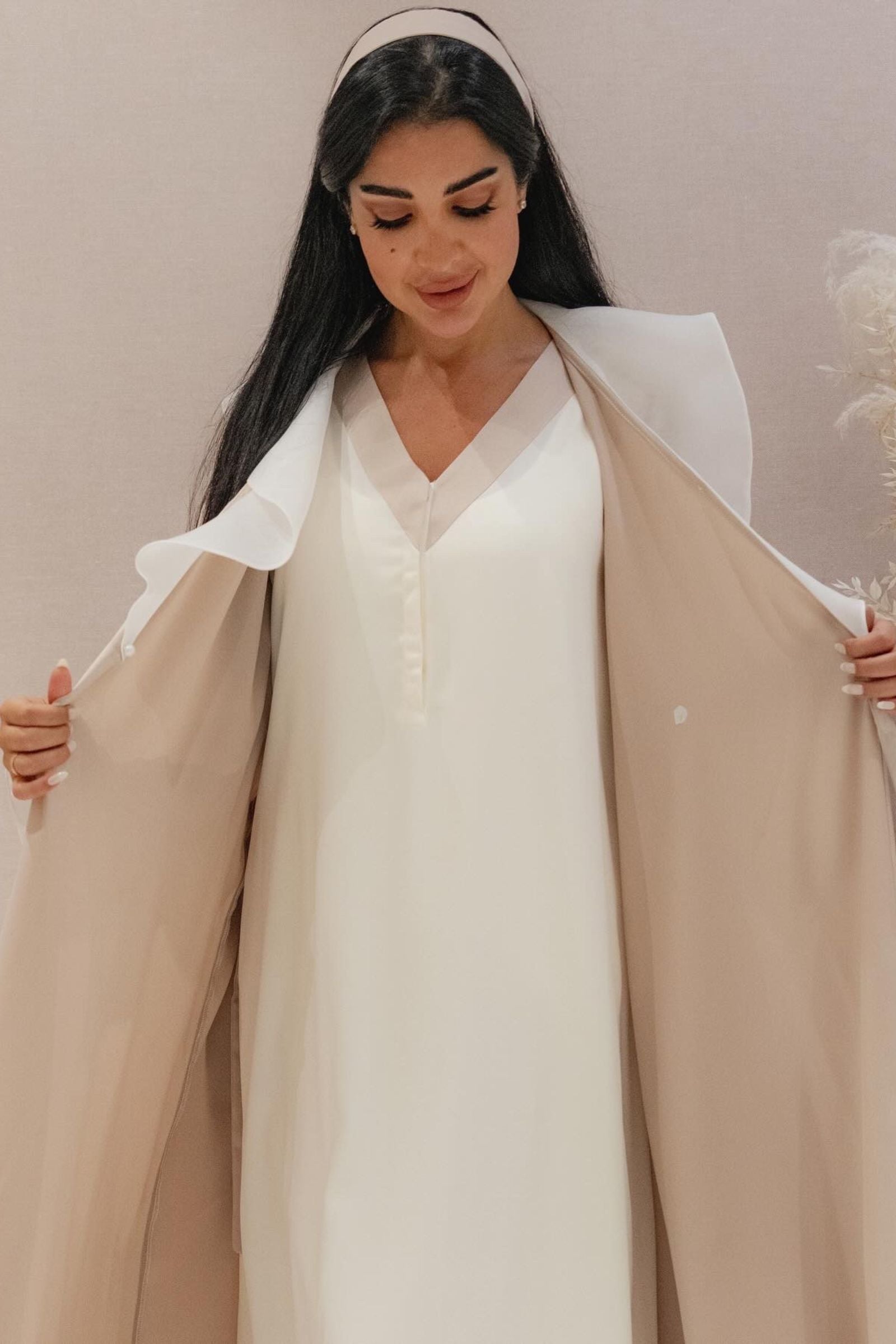 Classic Elegance Robe Set  Ruffled Collar