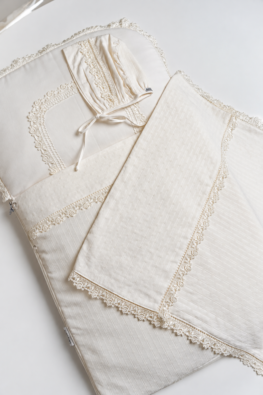 Elegant Cotton Baby Set with Delicate Lace