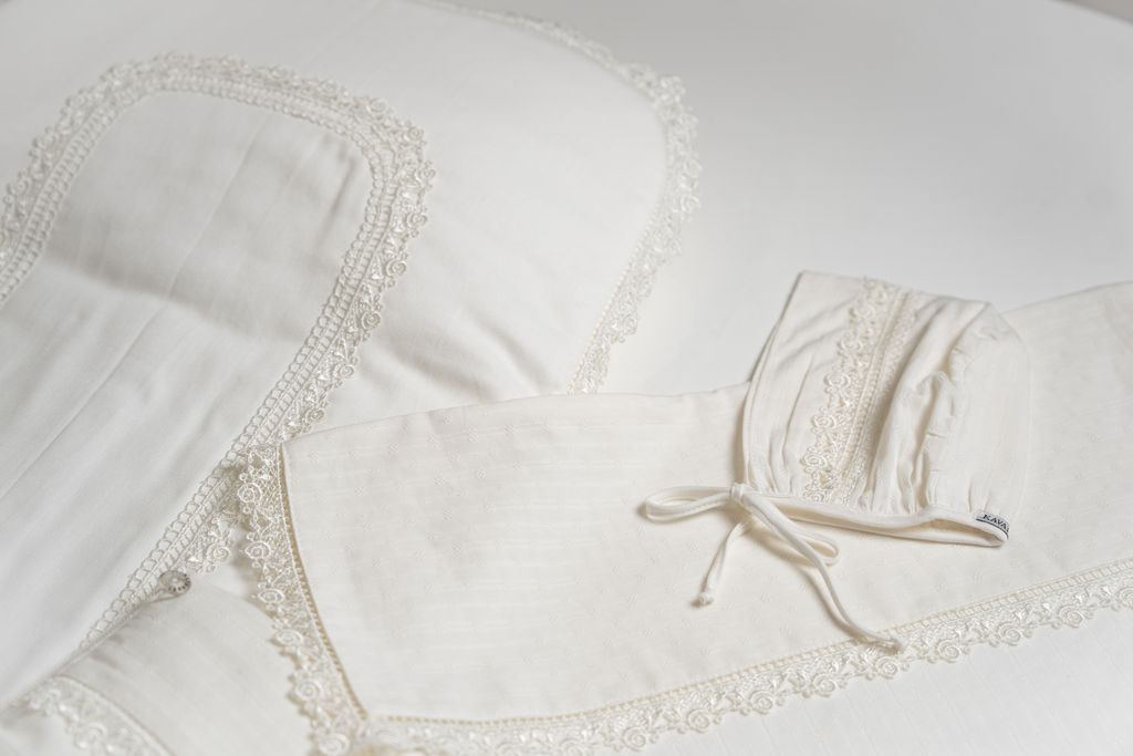 Elegant Cotton Baby Set with Delicate Lace