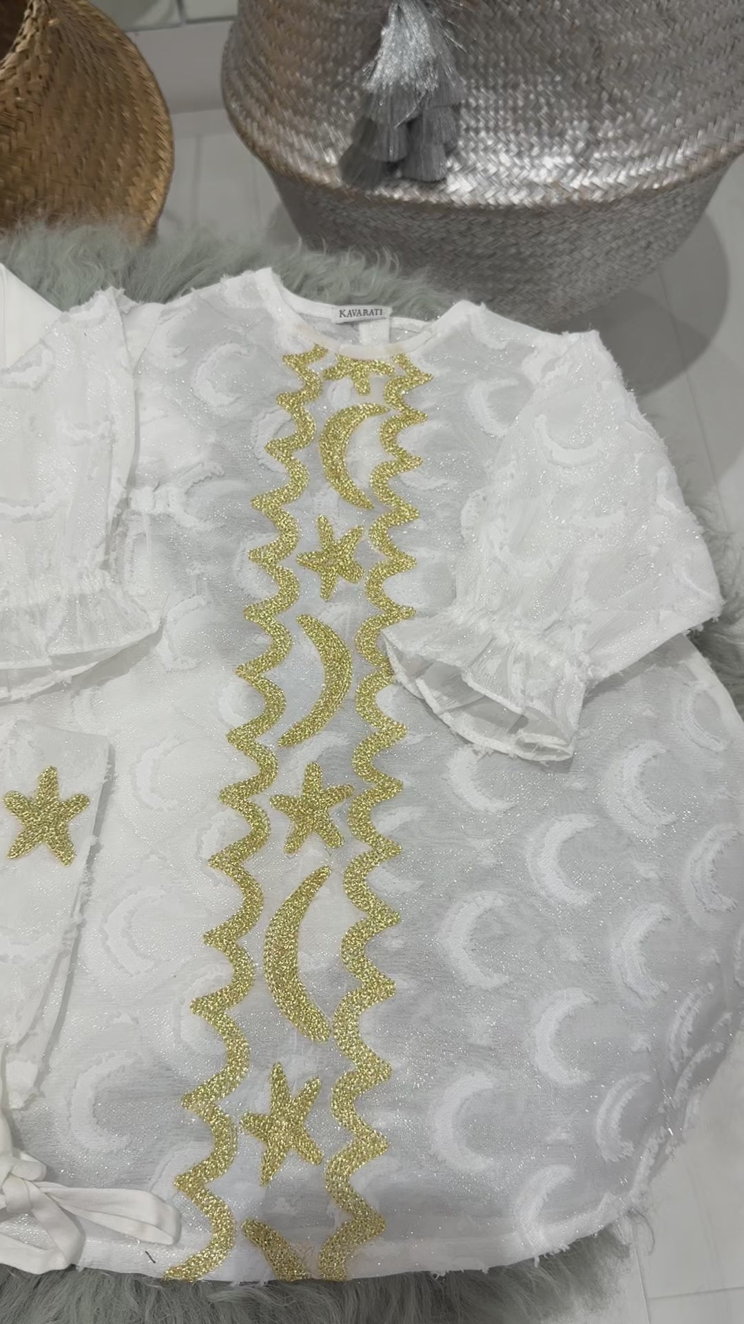 Baby Girl White Helal &Najma  Dress Set (Size 0–3)&(3-6) Months