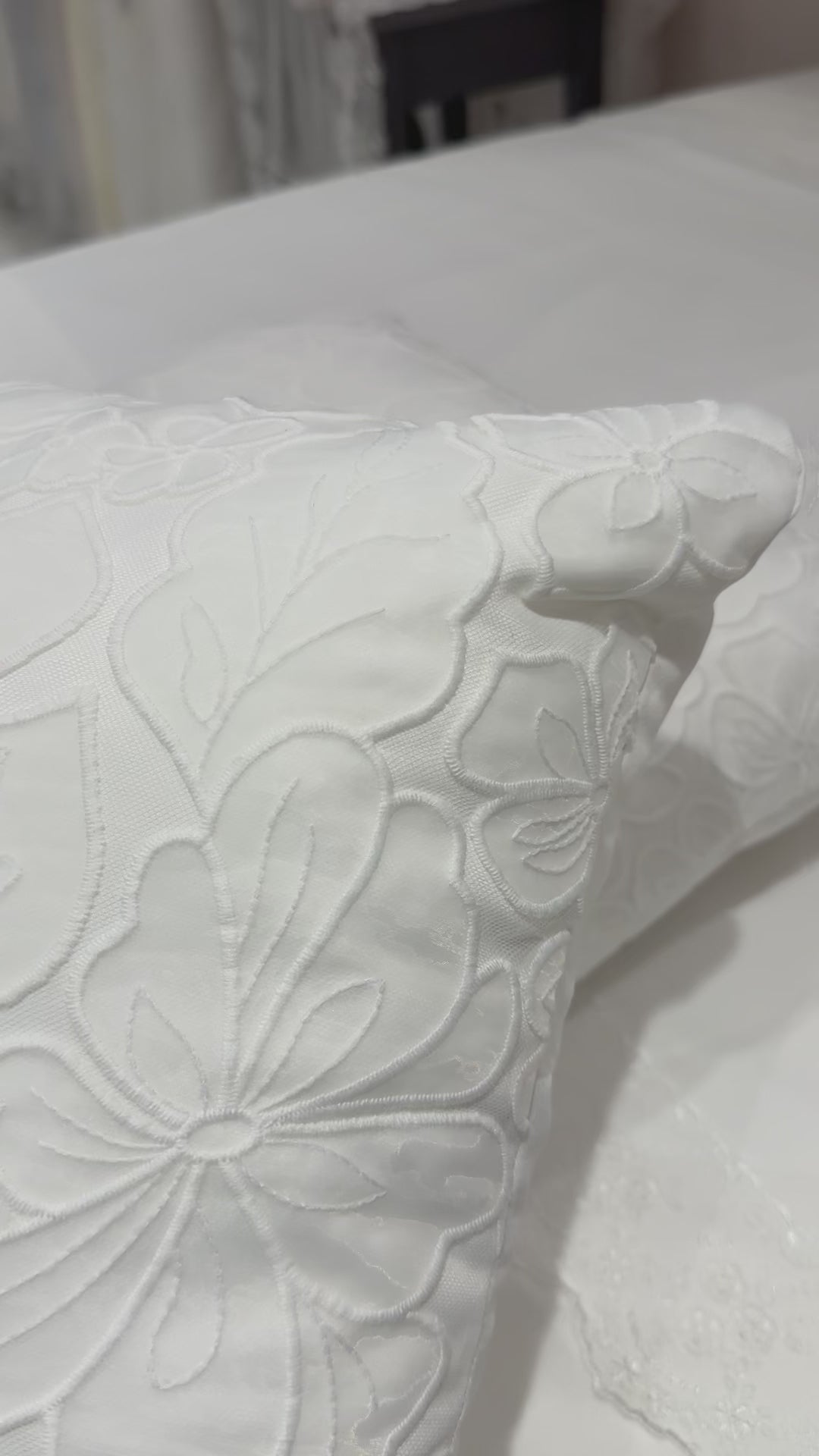 Chic Cotton Cover with Intricate Floral Guipure Embroidery