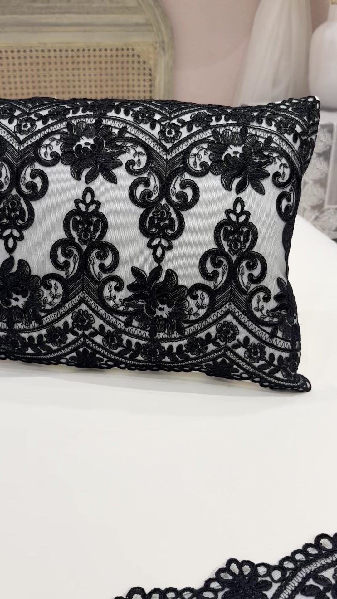 Classic Black & White  Bed Throw